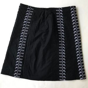 Anthropologie Lucy & Laurel Black Skirt Embroidery